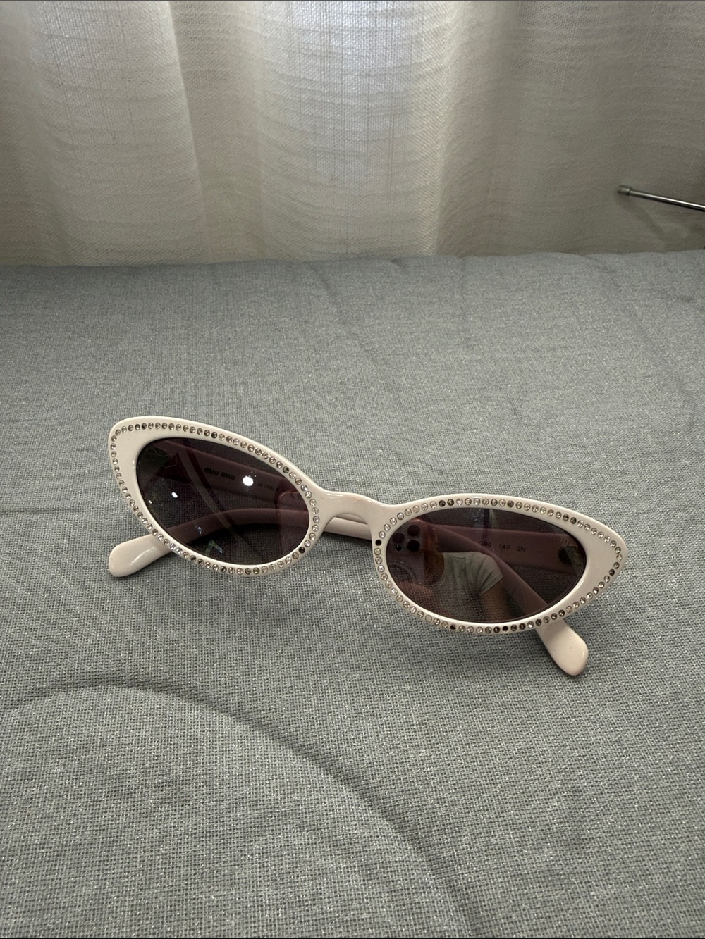 Miu Miu Crystal-Trim Cat Eye Sunglasses